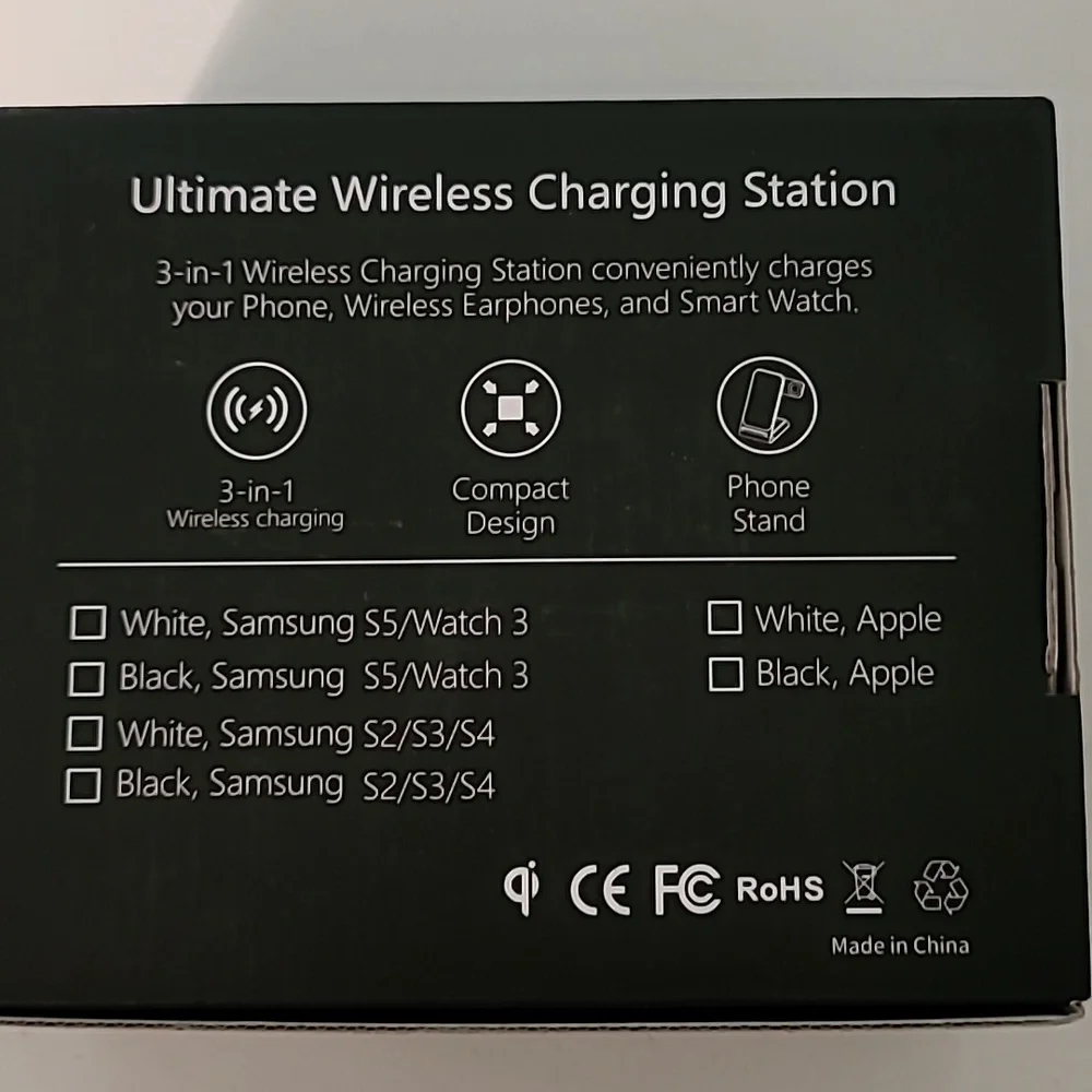 3 In 1 White Wireless Charging Station